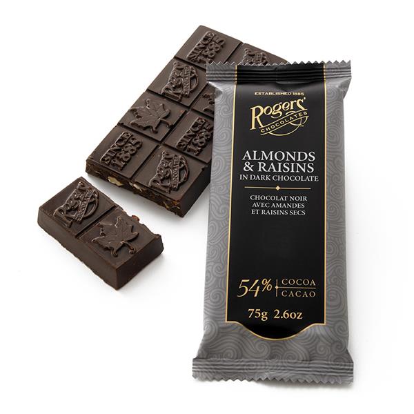 Almonds & Raisins Dark Chocolate Bar