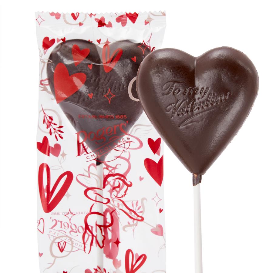 Chocolate Heart Lollipops - Dark Chocolate